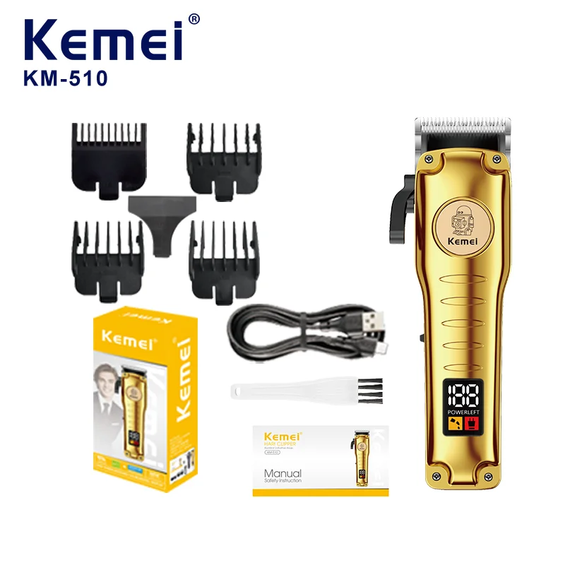 Kemei 510 Portable Travel Electric Hair Clippers Men Rechargeable Cordless Hair Cutting Machine Beard/Hair Trimmer Carving Tool
Kemei 510 Portable Travel Electric Hair Clippers Men Rechargeable Cordless Hair Cutting Machine Beard/Hair Trimmer Carving Tool