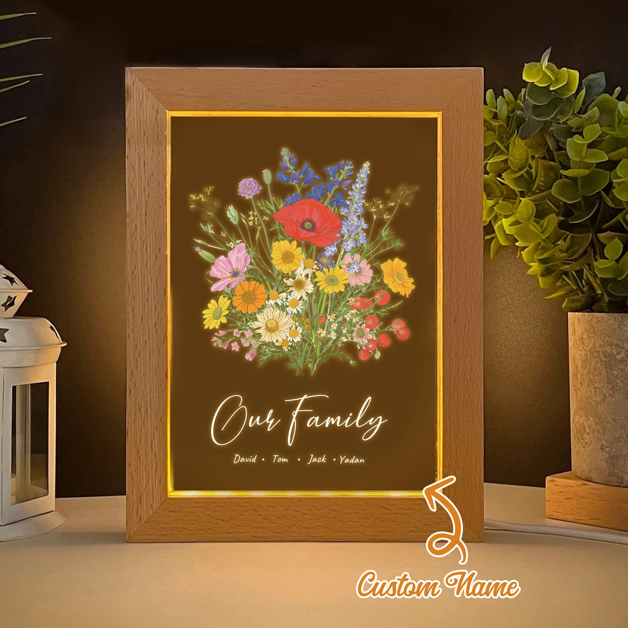 Flower Bush Personalized Name LED Night View Photo Frame Custom Gift Family Living Room Bedroom Dining Room Home Decoration
Flower Bush Personalized Name LED Night View Photo Frame Custom Gift Family Living Room Bedroom Dining Room Home Decoration