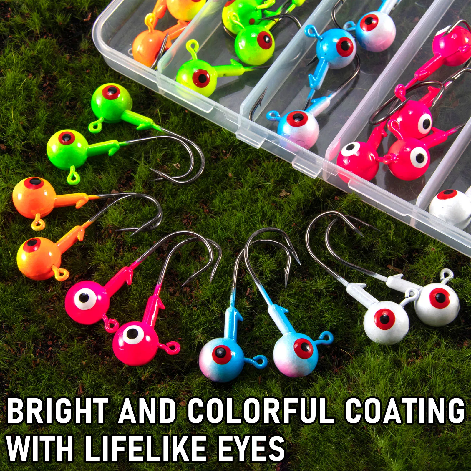 0.85g-15g Jig Head Fishing Hook Round Ball Head Hook Crappie Jig Live Bait Hook for Soft Lure Worm Crappie Bass Trout Panfish
0.85g-15g Jig Head Fishing Hook Round Ball Head Hook Crappie Jig Live Bait Hook for Soft Lure Worm Crappie Bass Trout Panfish