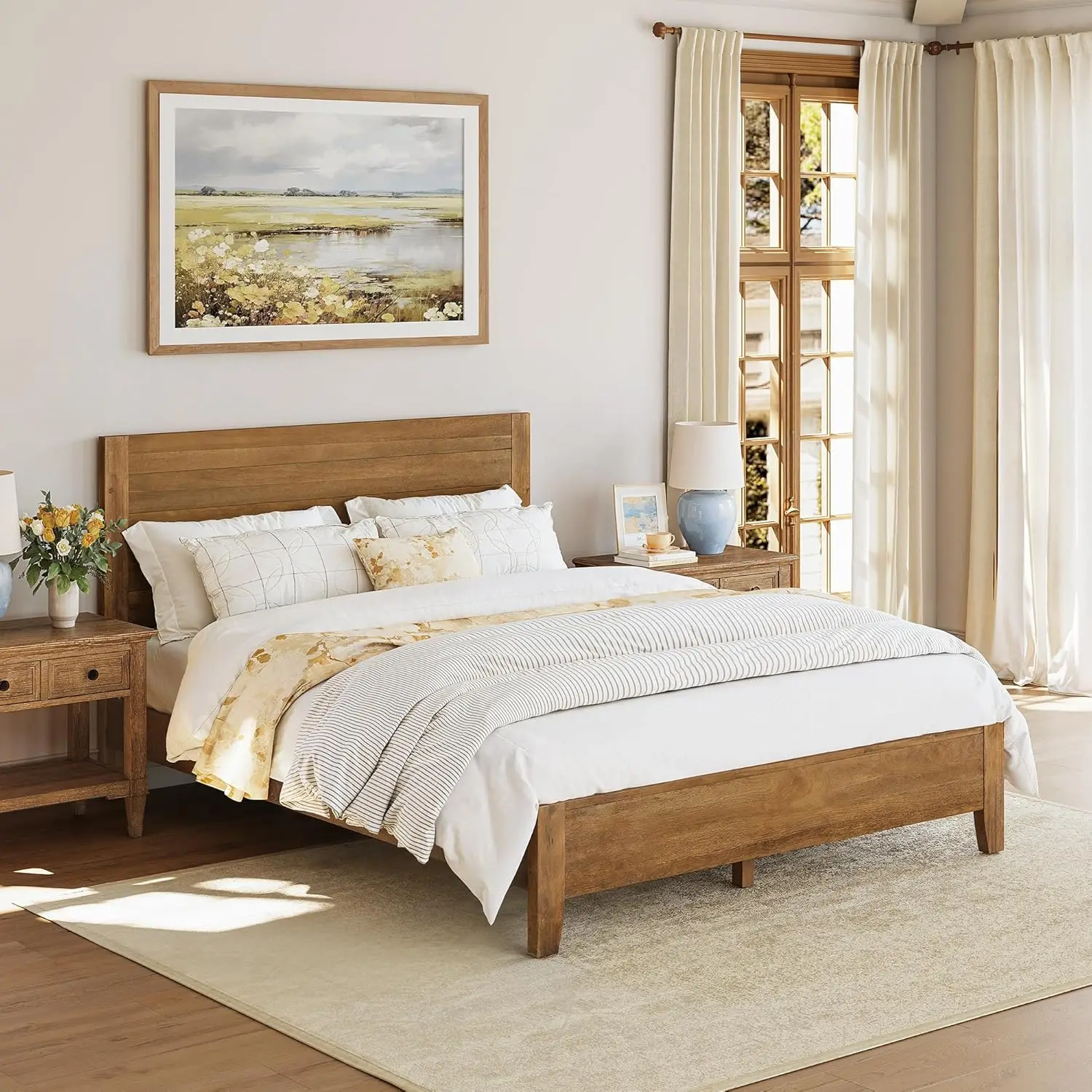 Queen Bed Frame Headboard Solid Acacia Wood Platform 800lb Support 10 Legs Noise Free
Queen Bed Frame Headboard Solid Acacia Wood Platform 800lb Support 10 Legs Noise Free