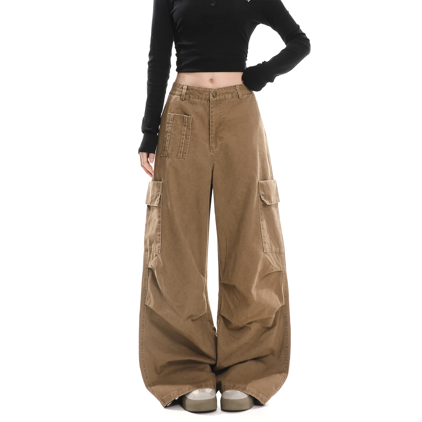 Retro American Waed Multi-ket Work Pants Women's Spring New High Waist Slim Loose Casual Versatile Wide Leg Pants
Retro American Waed Multi-ket Work Pants Women's Spring New High Waist Slim Loose Casual Versatile Wide Leg Pants