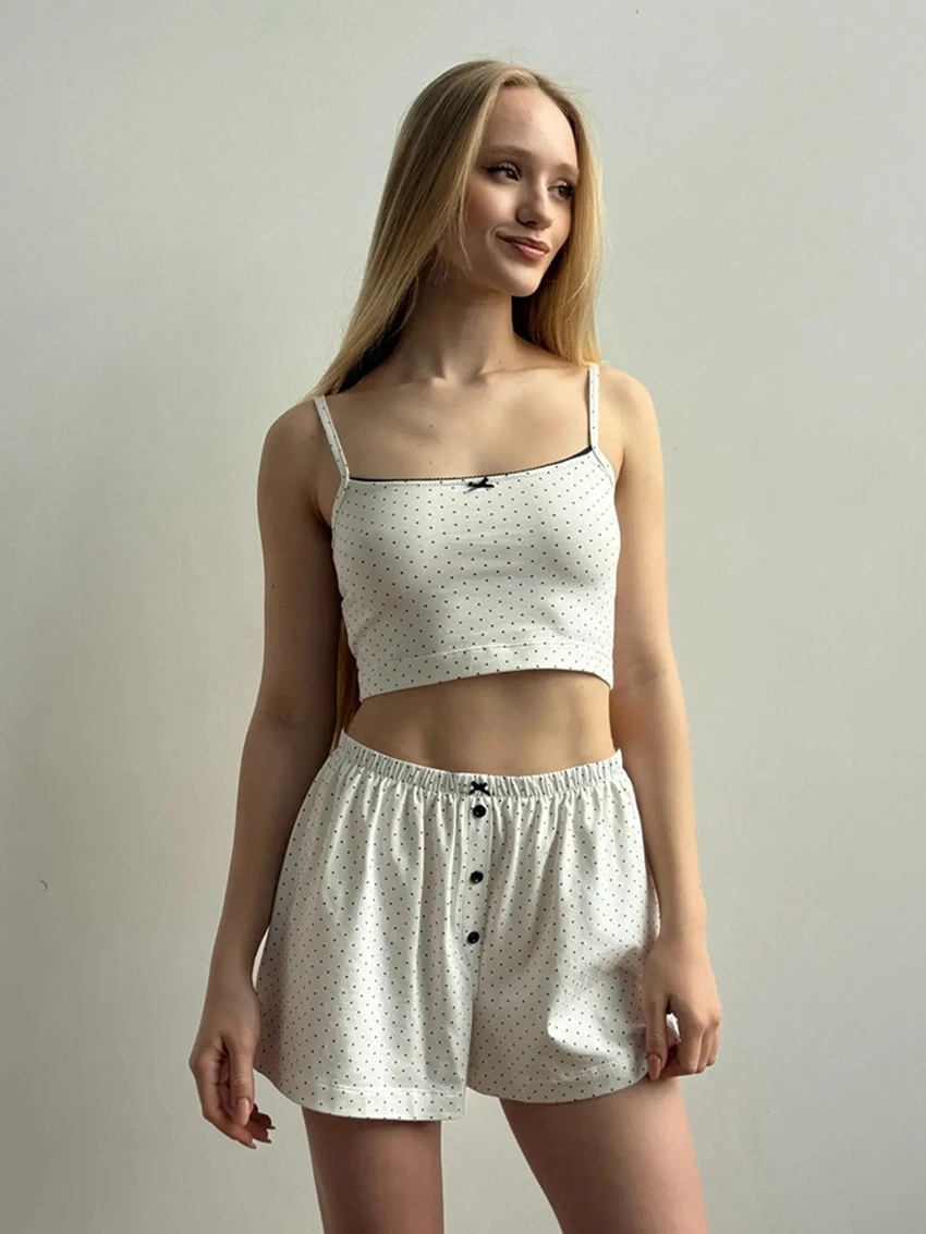 Marthaqiqi Printing Ladies Pajama Set Spaghetti Strap Nightwear Crop Top Sleepwear Tank Tops Nightie Shorts Casual Nightgown Set
Marthaqiqi Printing Ladies Pajama Set Spaghetti Strap Nightwear Crop Top Sleepwear Tank Tops Nightie Shorts Casual Nightgown Set
