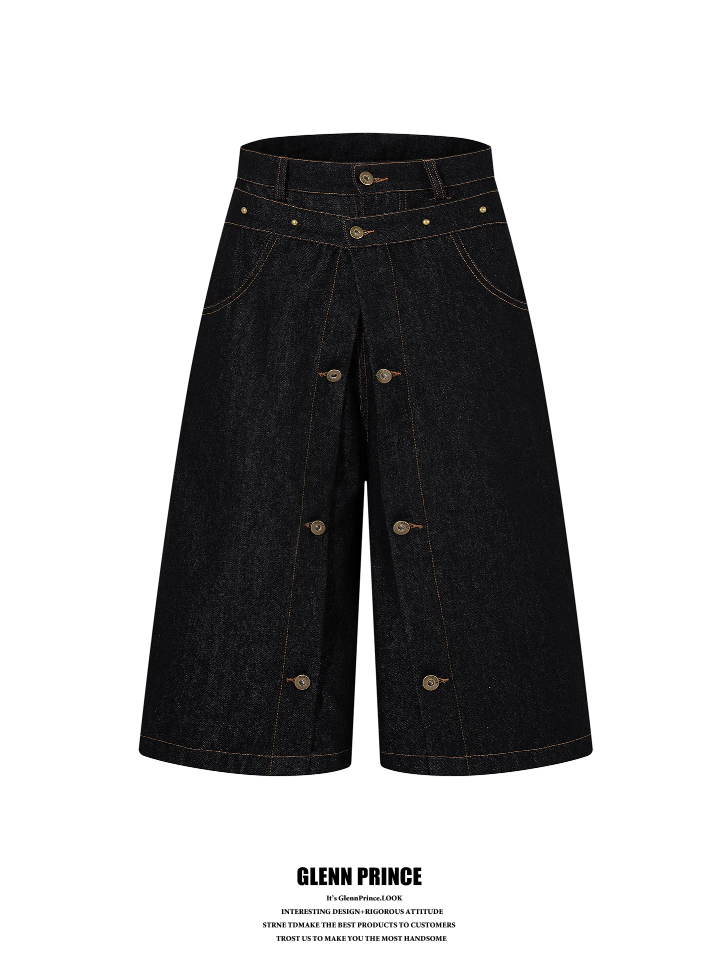 American Street Style Spliced Double Waist Head Original Color Men's Jeans Shorts Trendy Design Wide Leg Seven Parts Pants
American Street Style Spliced Double Waist Head Original Color Men's Jeans Shorts Trendy Design Wide Leg Seven Parts Pants