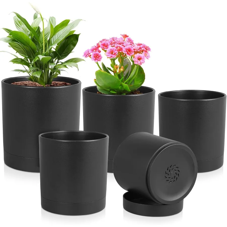 7 6.5 6 5 4 inch Plant Pots for Small Indoor Outdoor Plants 5 Pack Cylinder Flower Pots with Drainage Holes and Saucers Plastic
7 6.5 6 5 4 inch Plant Pots for Small Indoor Outdoor Plants 5 Pack Cylinder Flower Pots with Drainage Holes and Saucers Plastic