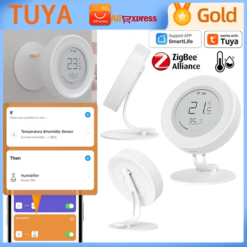Датчик температуры и влажности AVATTO Zigbee Smart с интеллектуальным индикатором в виде улыбающегося лица, совместимый с Tuya ZigBee
Датчик температуры и влажности AVATTO Zigbee Smart с интеллектуальным индикатором в виде улыбающегося лица, совместимый с Tuya ZigBee