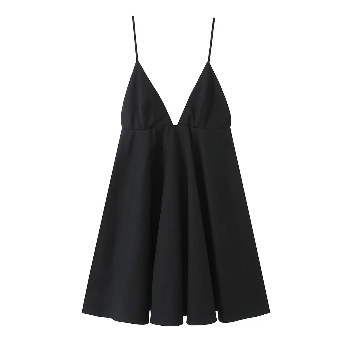 Women's new fashion wide pleated hem black slim versatile V-neck suspender mini dress retro sleeveless backless women's dress
Women's new fashion wide pleated hem black slim versatile V-neck suspender mini dress retro sleeveless backless women's dress