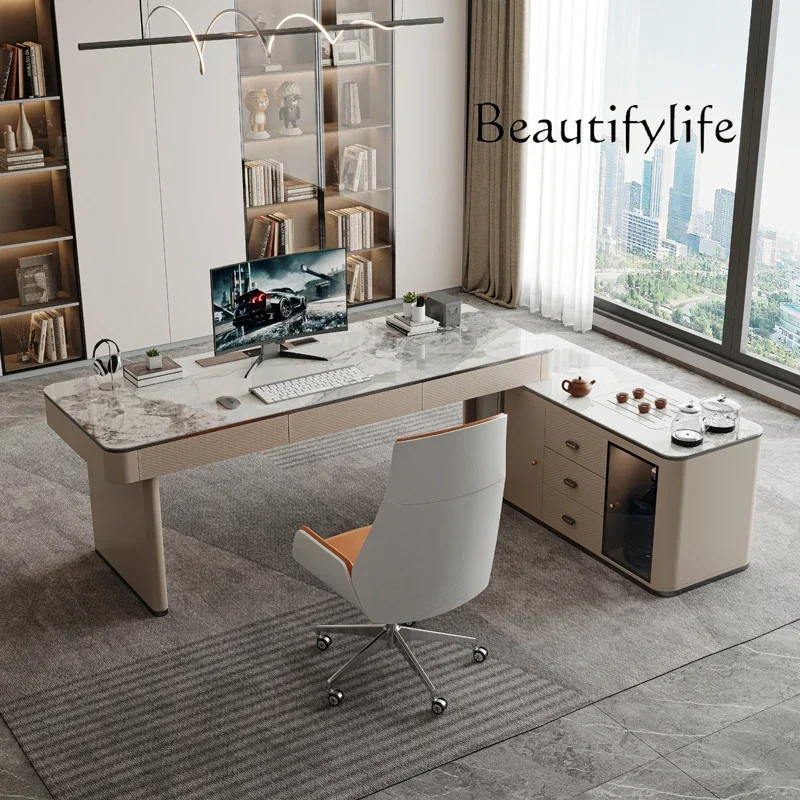 Designer style high-end fashion Light luxury modern rock slab desk tea table integrated designer corner desktop computer table
Designer style high-end fashion Light luxury modern rock slab desk tea table integrated designer corner desktop computer table