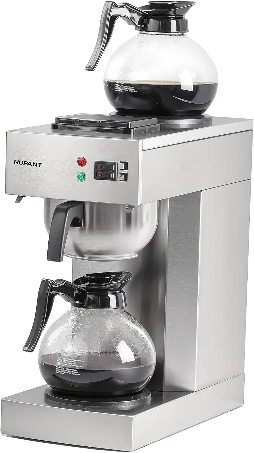 12-Cup Coffee Maker 1.8L Commercial Drip Coffee Maker Pour Over Coffee Machines with 2 Glass Carafes
12-Cup Coffee Maker 1.8L Commercial Drip Coffee Maker Pour Over Coffee Machines with 2 Glass Carafes