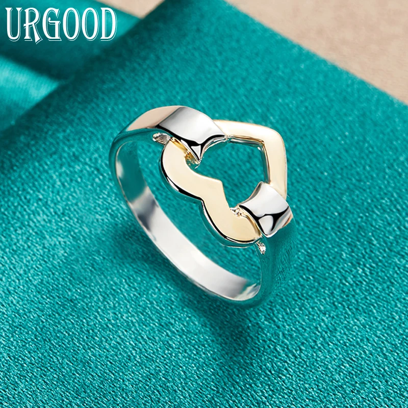 925 Sterling Silver Gold Heart Ring For Women Man Party Engagement Wedding Romantic Fashion Jewelry Gift
925 Sterling Silver Gold Heart Ring For Women Man Party Engagement Wedding Romantic Fashion Jewelry Gift