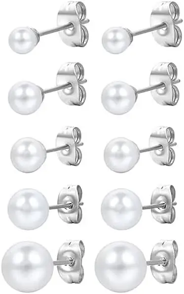 5 Pairs Pearl Earrings Silver 925, Pearl Earrings, White Pearl Stud Earrings, Women Stud Earrings, Pearls
5 Pairs Pearl Earrings Silver 925, Pearl Earrings, White Pearl Stud Earrings, Women Stud Earrings, Pearls