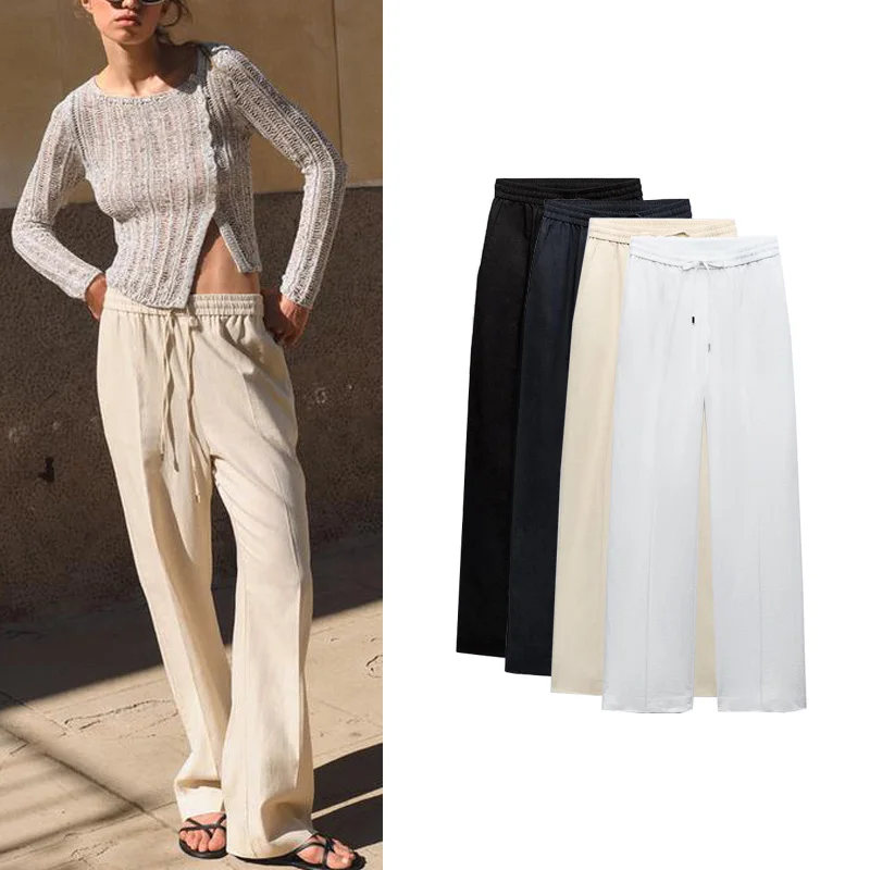 Новые весенние свободные удобные универсальные брюки с высокой талией и поясом, прямого кроя, для повседневной носки, тонкие, длинные
Новые весенние свободные удобные универсальные брюки с высокой талией и поясом, прямого кроя, для повседневной носки, тонкие, длинные