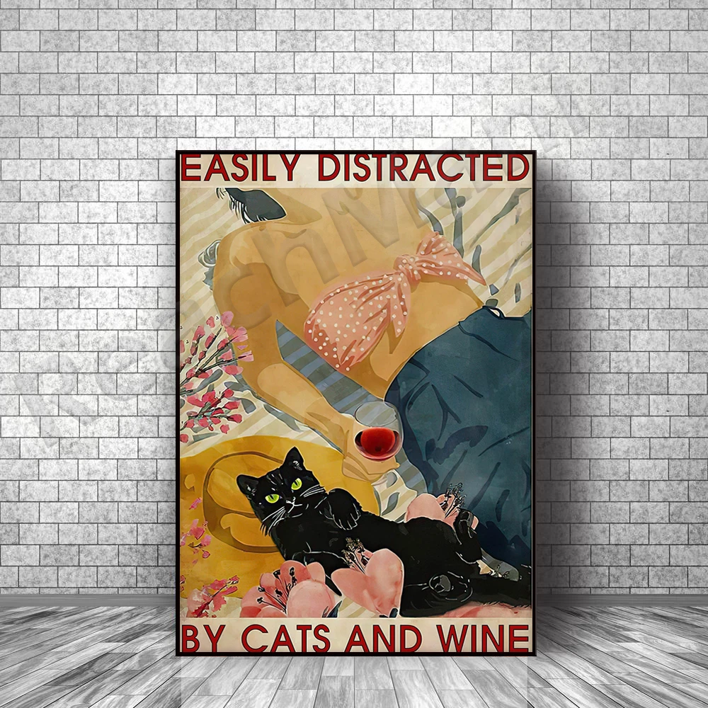 Love cats poster, girl and black cat print, drink alcohol, easily distracted by cats and alcohol poster, cat mom gift
Love cats poster, girl and black cat print, drink alcohol, easily distracted by cats and alcohol poster, cat mom gift