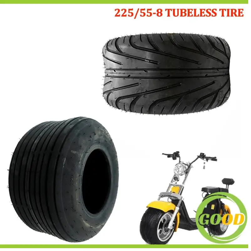 Бескамерная вакуумная шина для электросамоката 225/55-8
Бескамерная вакуумная шина для электросамоката 225/55-8