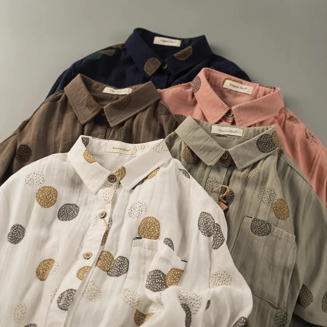 SuperAen 2026 Japan Style Double-layer Cotton Yarn Printed Long-sleeved Shirt Women's Lapel Casual Top
SuperAen 2026 Japan Style Double-layer Cotton Yarn Printed Long-sleeved Shirt Women's Lapel Casual Top