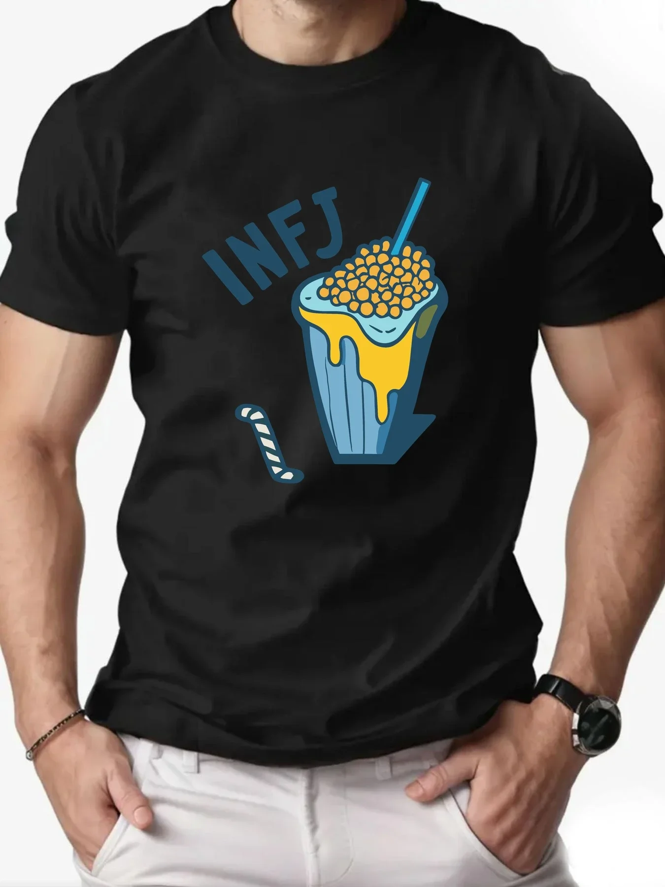 Stylish juice print men's summer casual crewneck T-shirt 100% cotton personality trend loose breathable short sleeve top
Stylish juice print men's summer casual crewneck T-shirt 100% cotton personality trend loose breathable short sleeve top
