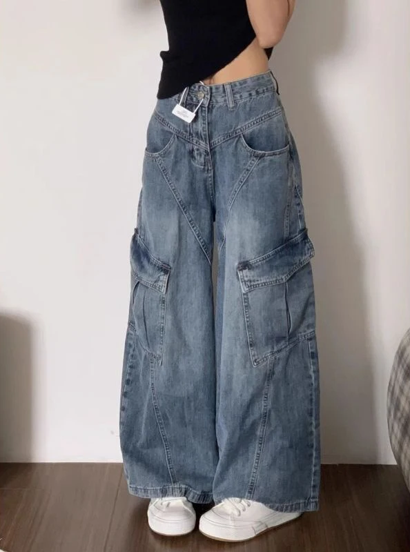 Y2K Womens American Retro Workwear Jeans High Waisted Loose Straight Leg Slimming Wide Leg Floor Length Pants
Y2K Womens American Retro Workwear Jeans High Waisted Loose Straight Leg Slimming Wide Leg Floor Length Pants