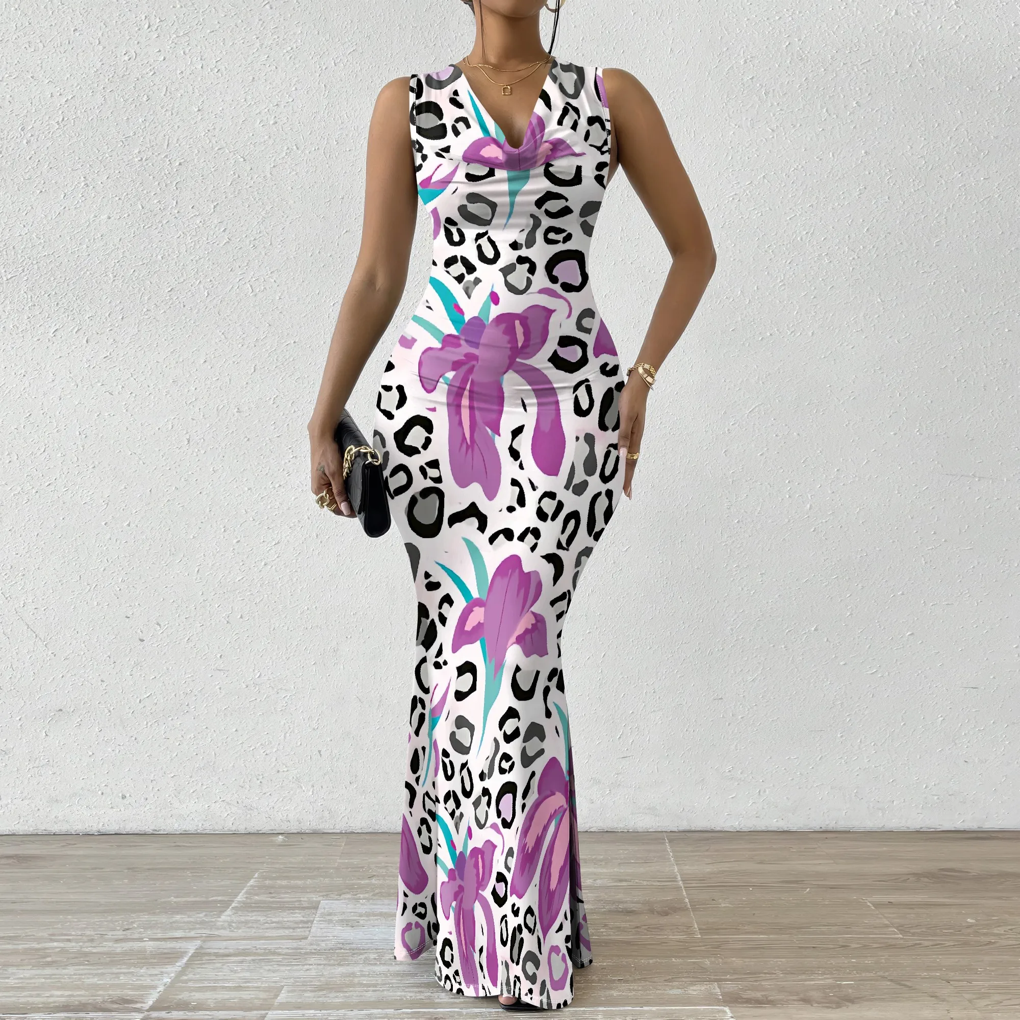 Leopard Floral Bodycon Dress – Sleeveless V-Neck Purple Maxi Dress for Summer Party XS-2XL
Leopard Floral Bodycon Dress – Sleeveless V-Neck Purple Maxi Dress for Summer Party XS-2XL