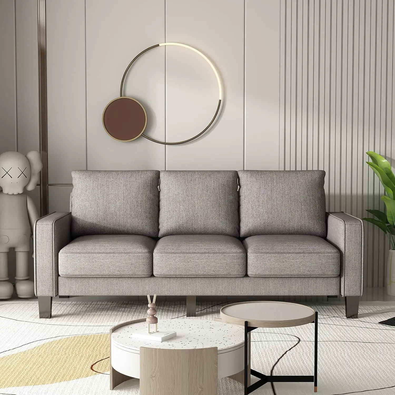 Sofa Couch with Seats Storage-Comfy Upholstered 3 Seater Sofa, Solid Wood Leg, Ultra Thick Cushion, Compact Small Space
Sofa Couch with Seats Storage-Comfy Upholstered 3 Seater Sofa, Solid Wood Leg, Ultra Thick Cushion, Compact Small Space