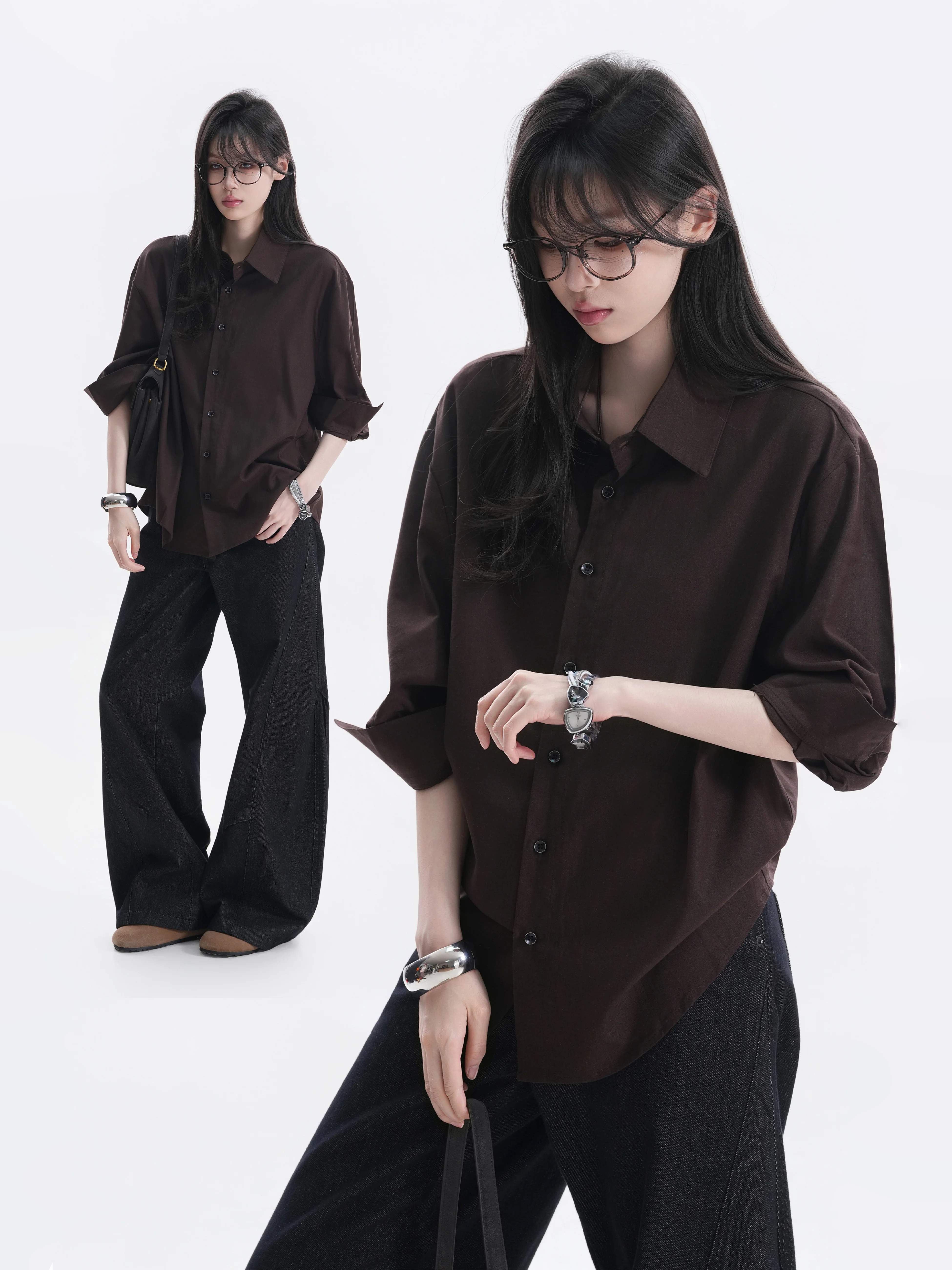 Summer Loose Fit Pure Color Five-Quarter Sleeve Shirt Women's Design Sensation Short Sleeve Blouse Cleanfit Cotton Line...
Summer Loose Fit Pure Color Five-Quarter Sleeve Shirt Women's Design Sensation Short Sleeve Blouse Cleanfit Cotton Line...
