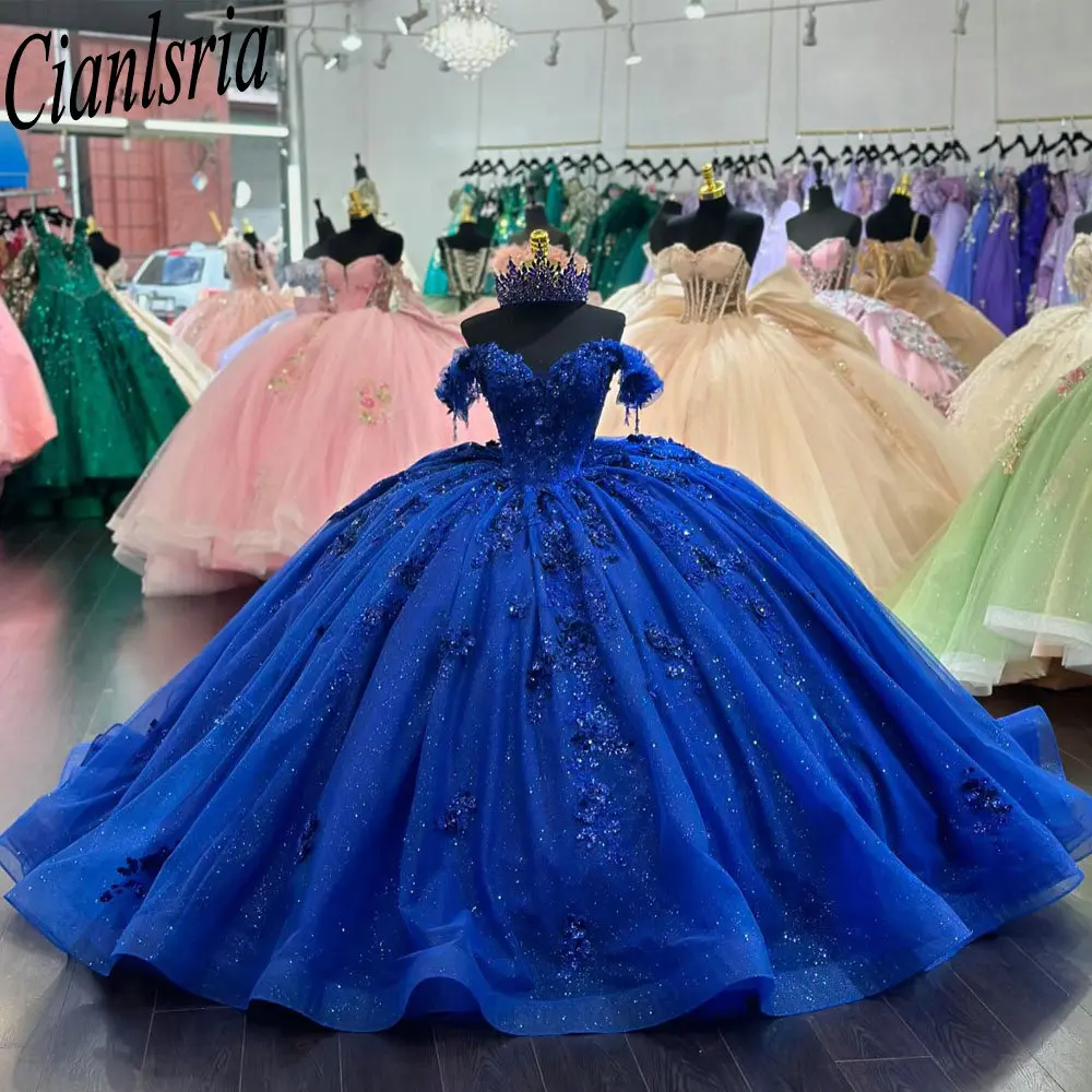 Royal Blue Off The Shoulder Quinceanera Dresses Ball Gown Appliques Lace Customized Corset Vestidos De XV Anos
Royal Blue Off The Shoulder Quinceanera Dresses Ball Gown Appliques Lace Customized Corset Vestidos De XV Anos