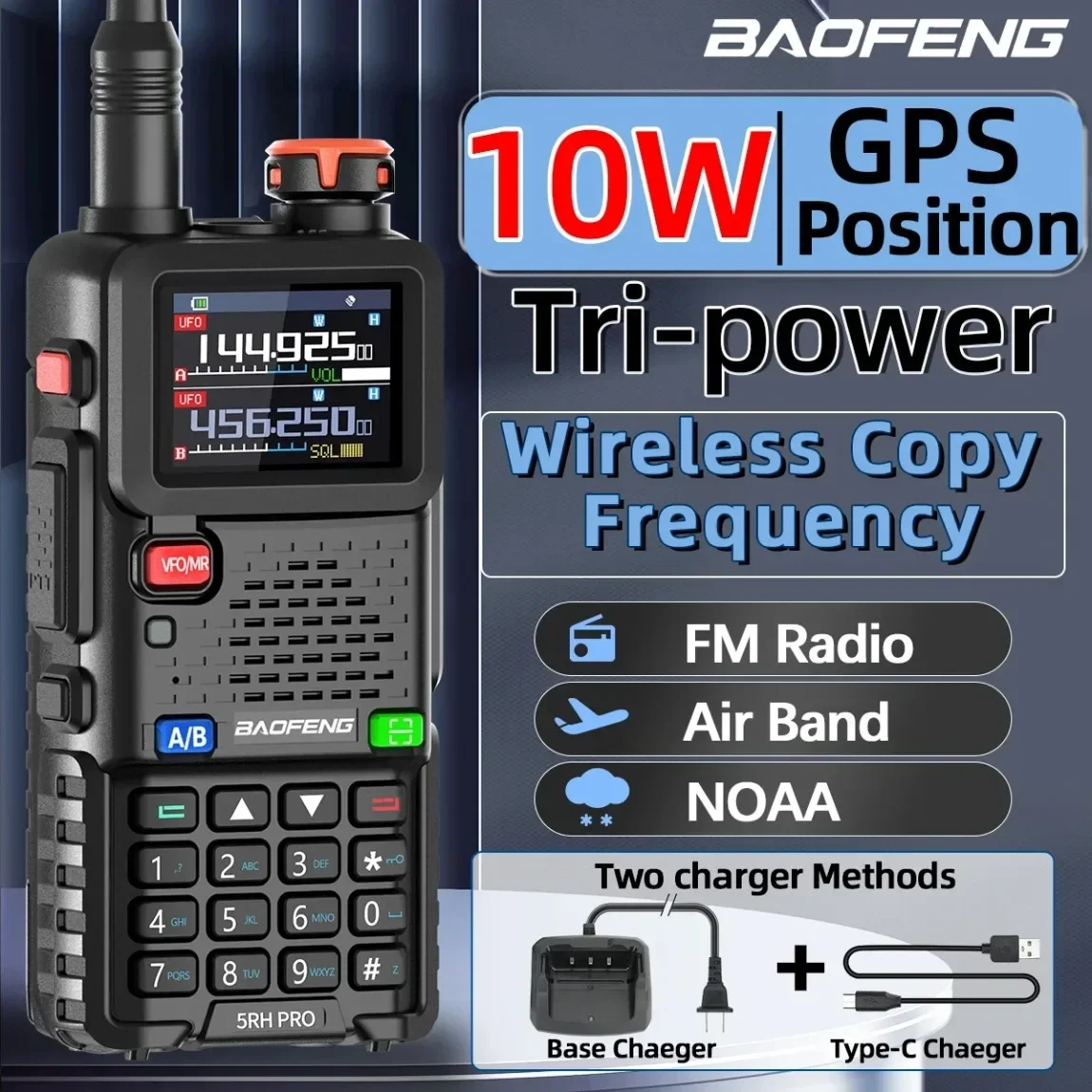 UV-5RH PRO GPS Baofeng Walkie Talkie Long Range Multi Band Wirless Copy Frequency NOAA Type-c Portable Tow Way Radio For Hunting
UV-5RH PRO GPS Baofeng Walkie Talkie Long Range Multi Band Wirless Copy Frequency NOAA Type-c Portable Tow Way Radio For Hunting