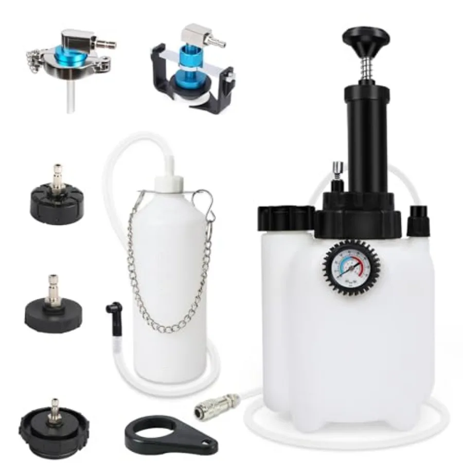 3L Brake Bleeder Kit Pressure Master Cylinder Bleeding Tool with 1L Catch Bottle and 5 Master Cylinder Adapters One Man Profess
3L Brake Bleeder Kit Pressure Master Cylinder Bleeding Tool with 1L Catch Bottle and 5 Master Cylinder Adapters One Man Profess