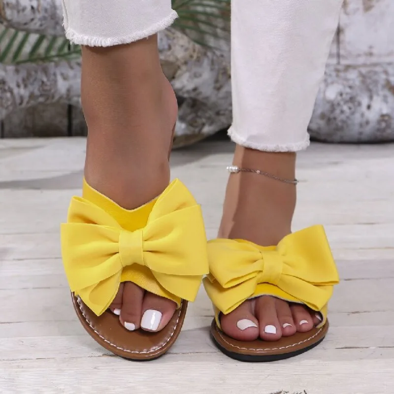 2026 Summer Flat Heel Bowknot Slippers Women Plus Size 43 Open Toe Slides Sandals Woman Outdoor Non Slip Soft Slippers Female
2026 Summer Flat Heel Bowknot Slippers Women Plus Size 43 Open Toe Slides Sandals Woman Outdoor Non Slip Soft Slippers Female