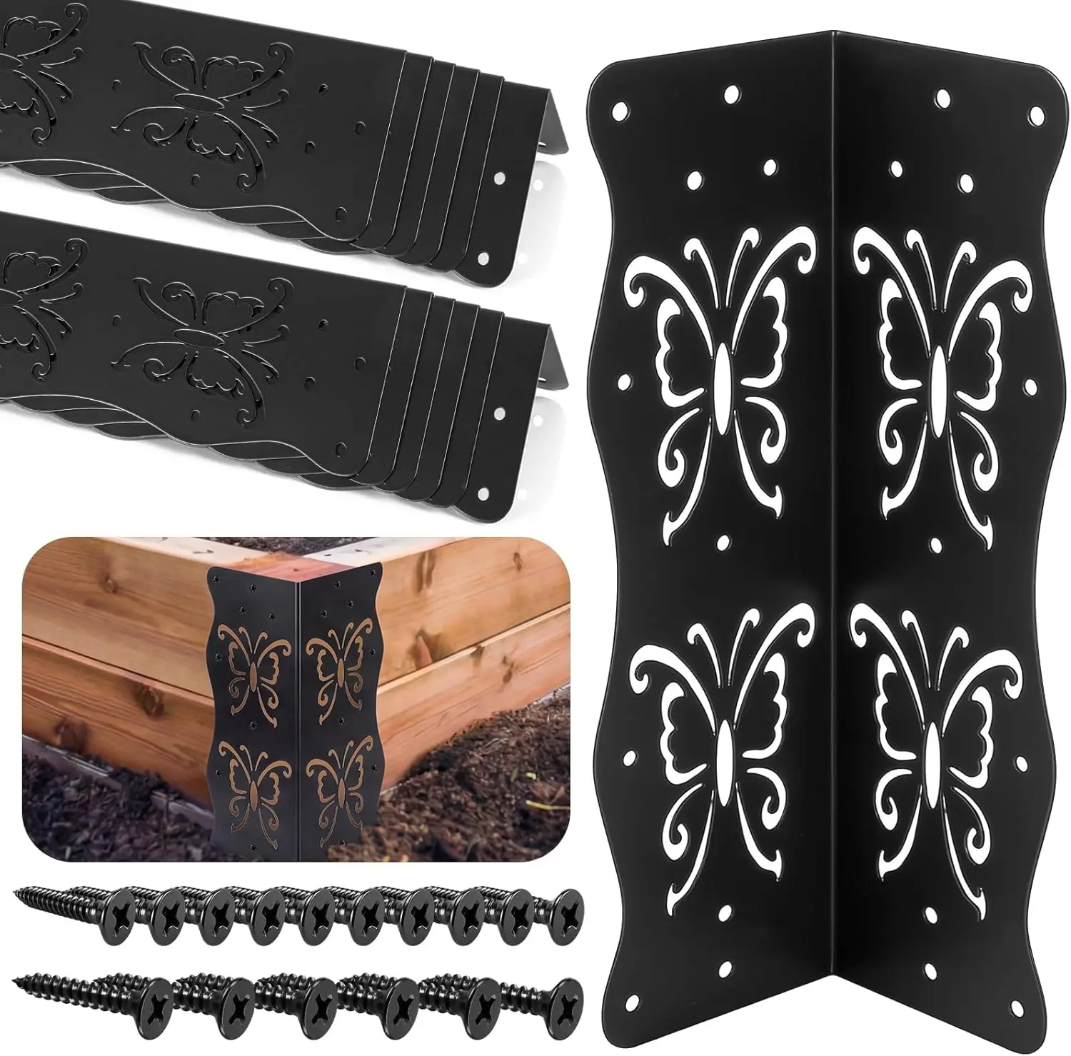 12 Pack Raised Garden Bed Corner Brackets with Securing Lip Fits Lumber up to 2" x 12" Metal Garden Corner Bracket for W
12 Pack Raised Garden Bed Corner Brackets with Securing Lip Fits Lumber up to 2" x 12" Metal Garden Corner Bracket for W