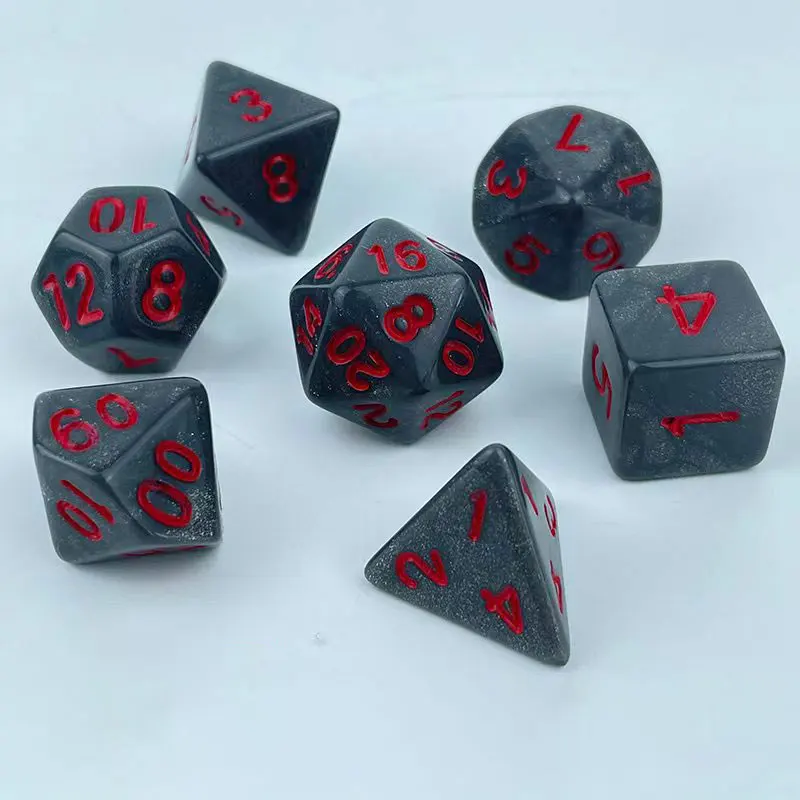 7X акриловый рок серый с блестками многогранный кубики D4 ~ D20 разные цвета Женская развлекательная игрушка для настольной игры
7X акриловый рок серый с блестками многогранный кубики D4 ~ D20 разные цвета Женская развлекательная игрушка для настольной игры