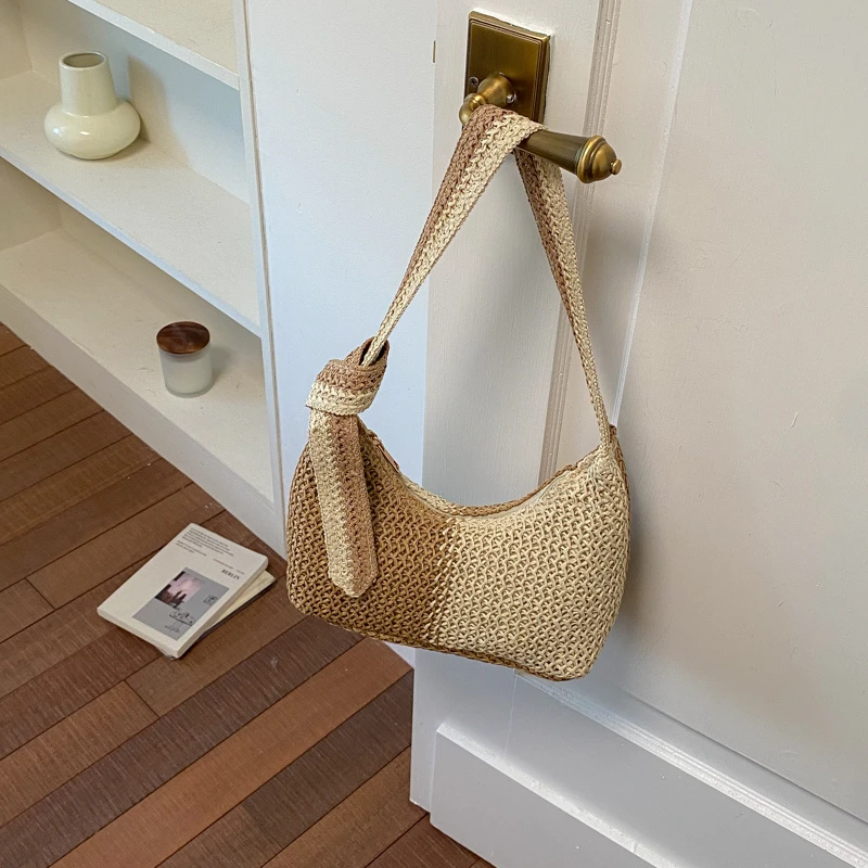 Women's Handmade Straw Woven Hobo Bag Color Block Design Knitted Adjustable Strap Summer Beach & Casual Shoulder Purse
Women's Handmade Straw Woven Hobo Bag Color Block Design Knitted Adjustable Strap Summer Beach & Casual Shoulder Purse