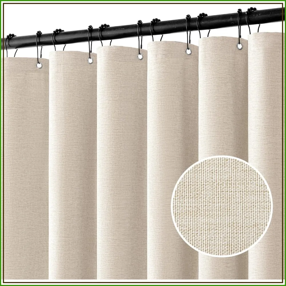 Extra Long Linen Shower Curtain 90 Inches with 12 Metal Hooks Washable Beige Fabric Shower Curtain Set Waterproof Thick Cloth for Bathroom Hotel Bathtub Cream
Extra Long Linen Shower Curtain 90 Inches with 12 Metal Hooks Washable Beige Fabric Shower Curtain Set Waterproof Thick Cloth for Bathroom Hotel Bathtub Cream