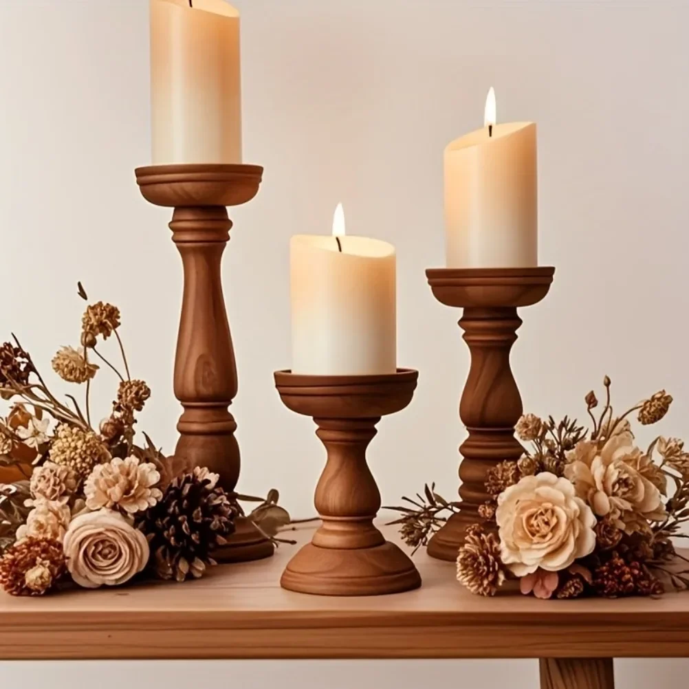 Vintage Wooden Candle Holders 3pcs Valentine's Day Wedding Cylindrical Candle Holder Desktop Decoration Christmas Decoration
Vintage Wooden Candle Holders 3pcs Valentine's Day Wedding Cylindrical Candle Holder Desktop Decoration Christmas Decoration