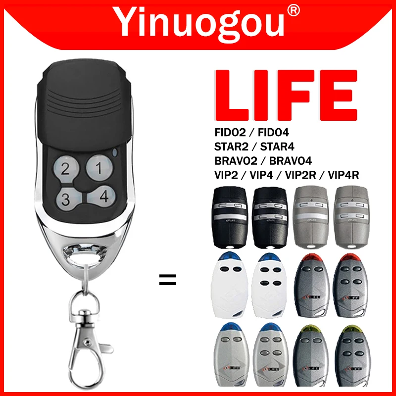 LIFE Garage Gate Remote Control LIFE FIDO2 FIDO4 VIP2 VIP4 VIP2R VIP4R STAR2 STAR4 BRAVO2 BRAVO4 Command Transmitter 433.92MHz
LIFE Garage Gate Remote Control LIFE FIDO2 FIDO4 VIP2 VIP4 VIP2R VIP4R STAR2 STAR4 BRAVO2 BRAVO4 Command Transmitter 433.92MHz