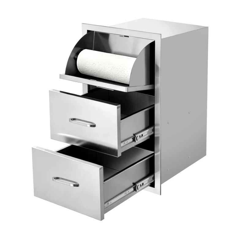 Stainless Steel Kitchen Cabinet with 3 Drawers & Paper Towel Holder, 17Wx30Hx21D, Durable Storage Organizer for Countertop or
Stainless Steel Kitchen Cabinet with 3 Drawers & Paper Towel Holder, 17Wx30Hx21D, Durable Storage Organizer for Countertop or