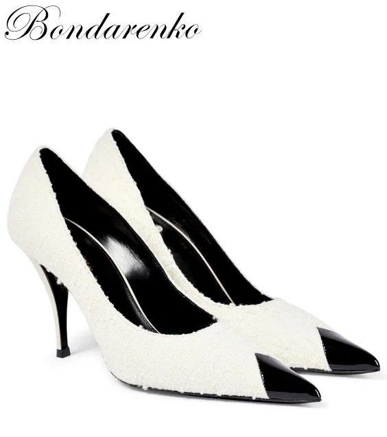 Metal Plated Patent Leather High Heel Pump Women Black Tweed Pointed Toe Thin High Heels Lady Luxury Designer Party Shoes 2022
Metal Plated Patent Leather High Heel Pump Women Black Tweed Pointed Toe Thin High Heels Lady Luxury Designer Party Shoes 2022
