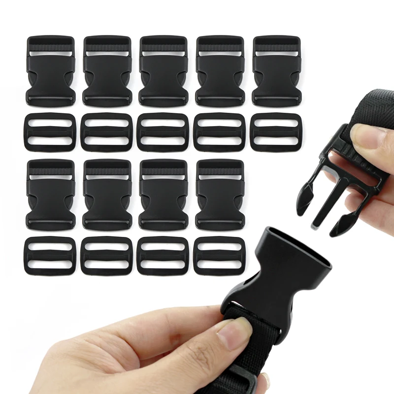 5/10Sets 15-32mm Plastic Buckle Black Quick Release Buckles Backpack Strap Seat Belt Webbing Adjust Clasp DIY Sewing Accessories
5/10Sets 15-32mm Plastic Buckle Black Quick Release Buckles Backpack Strap Seat Belt Webbing Adjust Clasp DIY Sewing Accessories