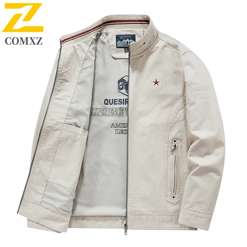 Autumn Jacket Men's Brand Luxury Cotton Embroidered Zipper Pocket Windproof Baseball Jacket Casual Hunting Work Solid Color Coat
Autumn Jacket Men's Brand Luxury Cotton Embroidered Zipper Pocket Windproof Baseball Jacket Casual Hunting Work Solid Color Coat