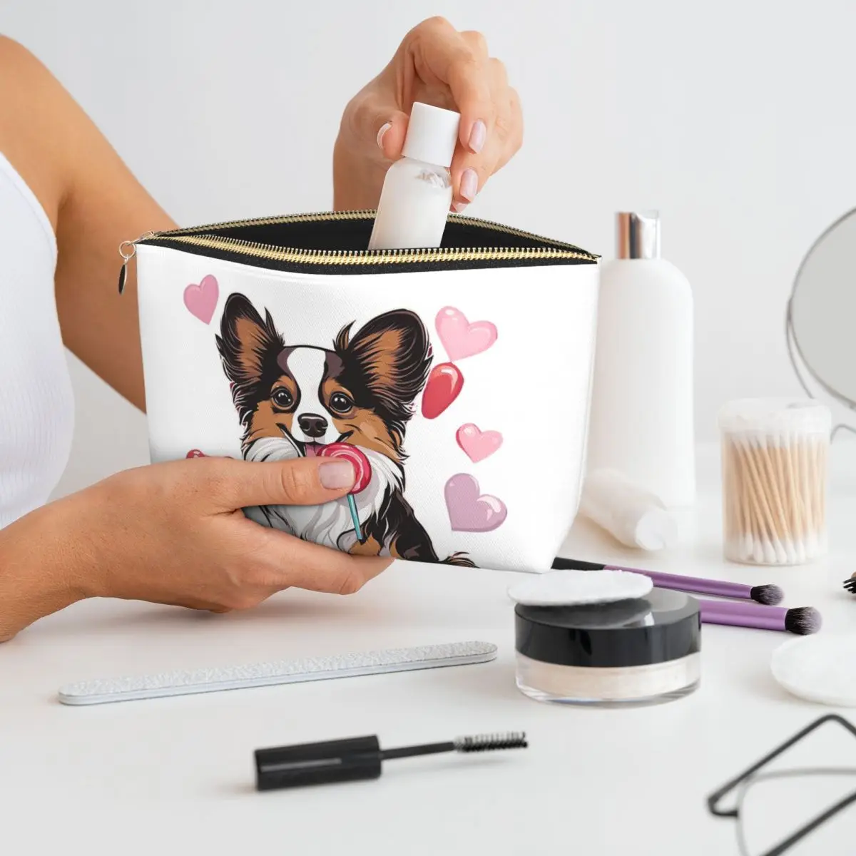 Valentine's Day Papillon Love Women Cosmetic Bags Travel Makeup Organizer Pouch Toiletry Storage Dopp Kit Box
Valentine's Day Papillon Love Women Cosmetic Bags Travel Makeup Organizer Pouch Toiletry Storage Dopp Kit Box
