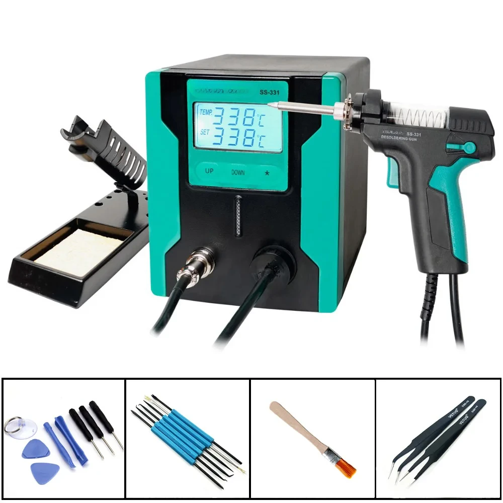 Pro'sKit SS-331H ЖК-цифровой электрический оловоотсос с сильным всасыванием, пистолет для распайки BGA, ремонт, всасывающий вакуум
Pro'sKit SS-331H ЖК-цифровой электрический оловоотсос с сильным всасыванием, пистолет для распайки BGA, ремонт, всасывающий вакуум