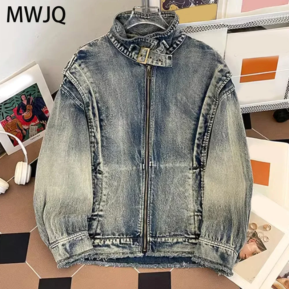 MWJQ Stand Collar Retro Contrast Color Male Denim Jacket High Street Y2K Fashion Washed Loose Tops New 2025 Spring Autumn 010377
MWJQ Stand Collar Retro Contrast Color Male Denim Jacket High Street Y2K Fashion Washed Loose Tops New 2025 Spring Autumn 010377
