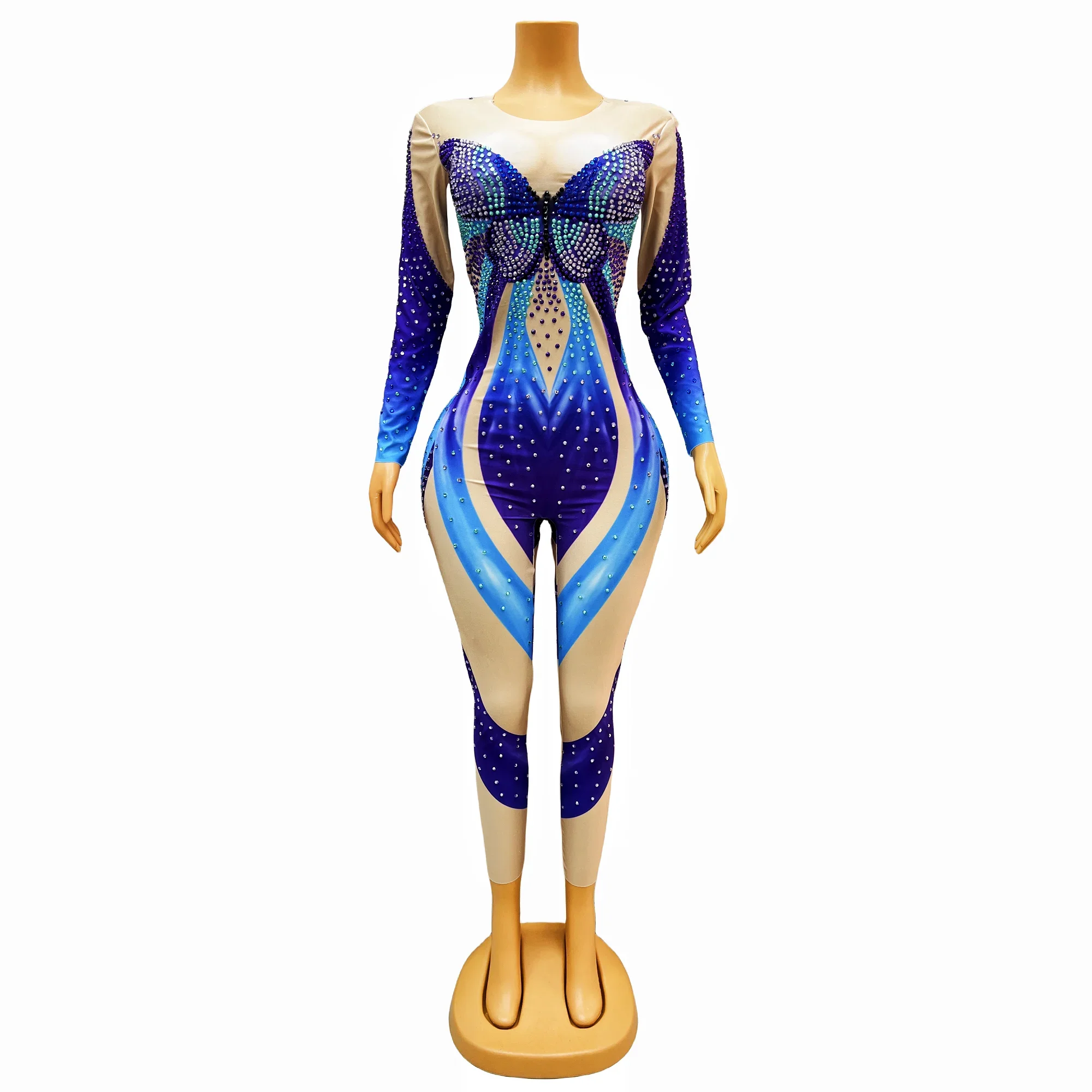Blue Rhinestones Nude Sexy Butterfly Jumpsuit Dance Performance Leggings Bodysuit Evening Birthday Celebrate Costume
Blue Rhinestones Nude Sexy Butterfly Jumpsuit Dance Performance Leggings Bodysuit Evening Birthday Celebrate Costume