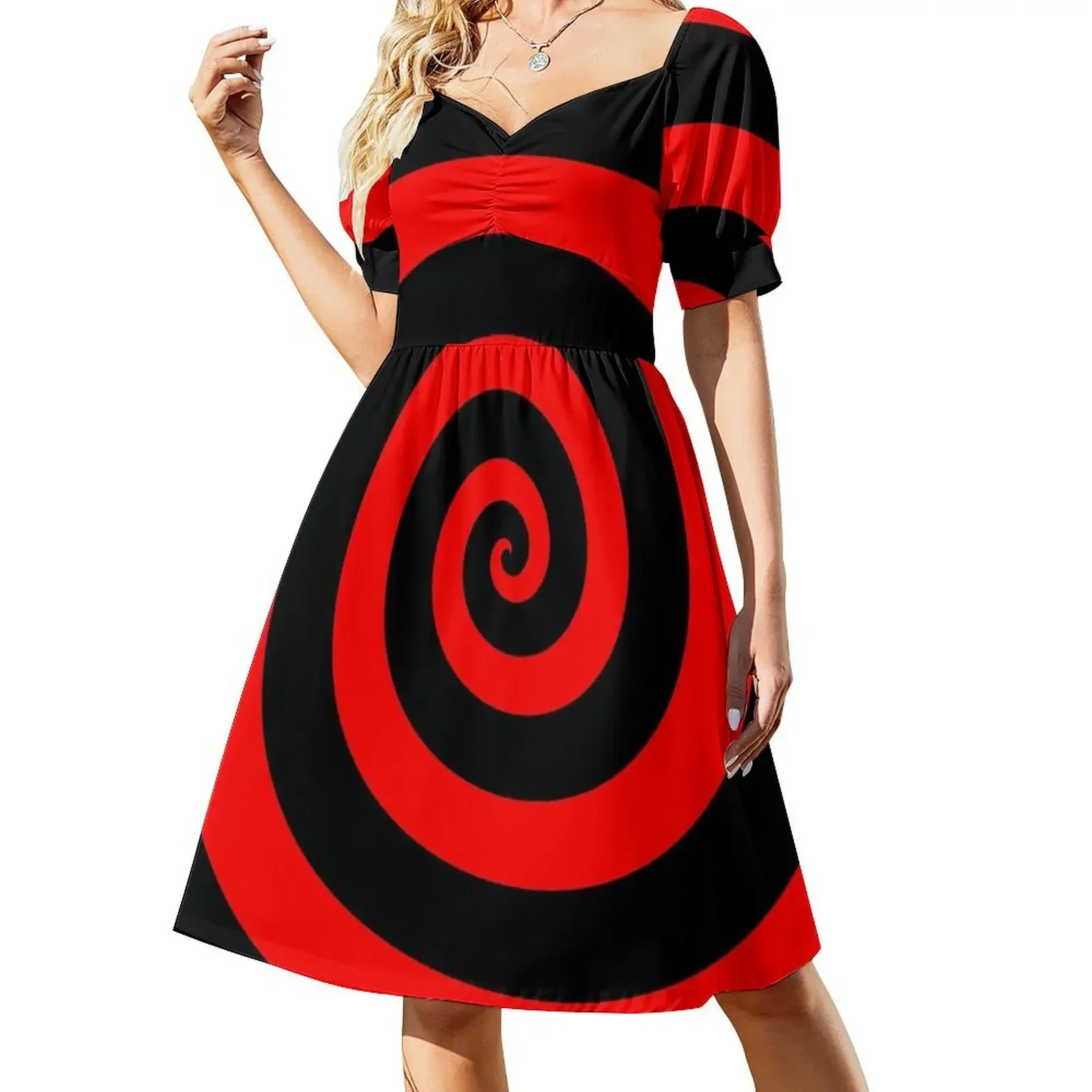 Spiral - Red and Black Short-Sleeved Dress clothes for woman Long dress Dresses gala Dress
Spiral - Red and Black Short-Sleeved Dress clothes for woman Long dress Dresses gala Dress
