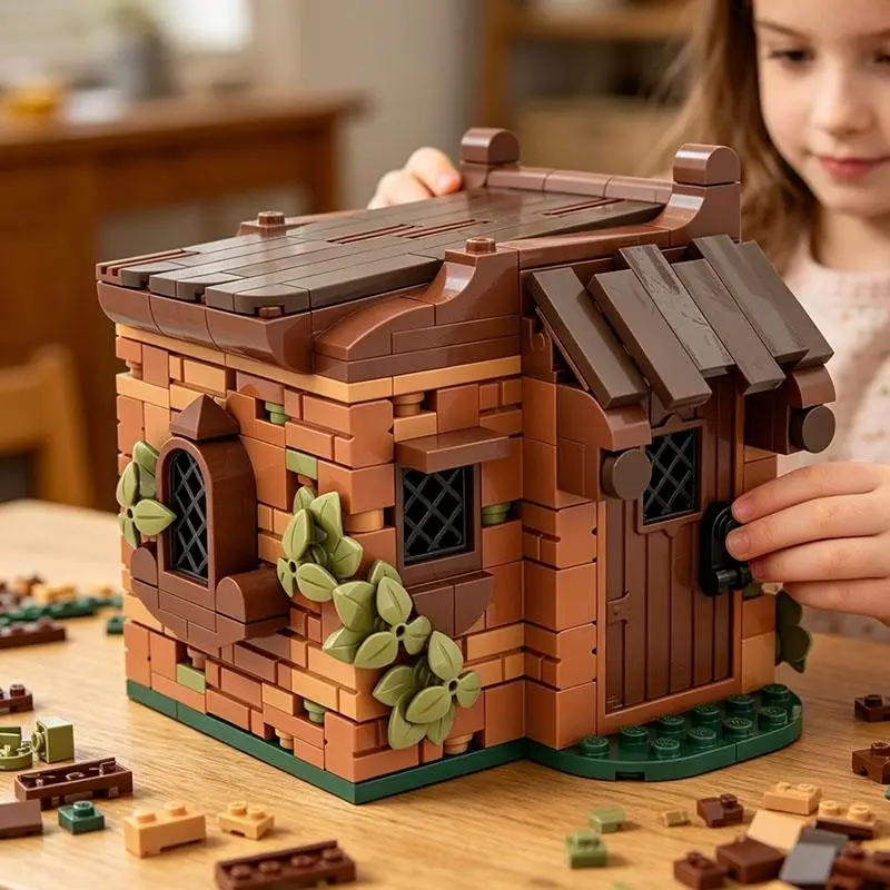 Medieval Villager MOC Hut with Detachable Roof and Single Bed, Small Particle Assembly Building Block Model Toy (302pcs)
Medieval Villager MOC Hut with Detachable Roof and Single Bed, Small Particle Assembly Building Block Model Toy (302pcs)