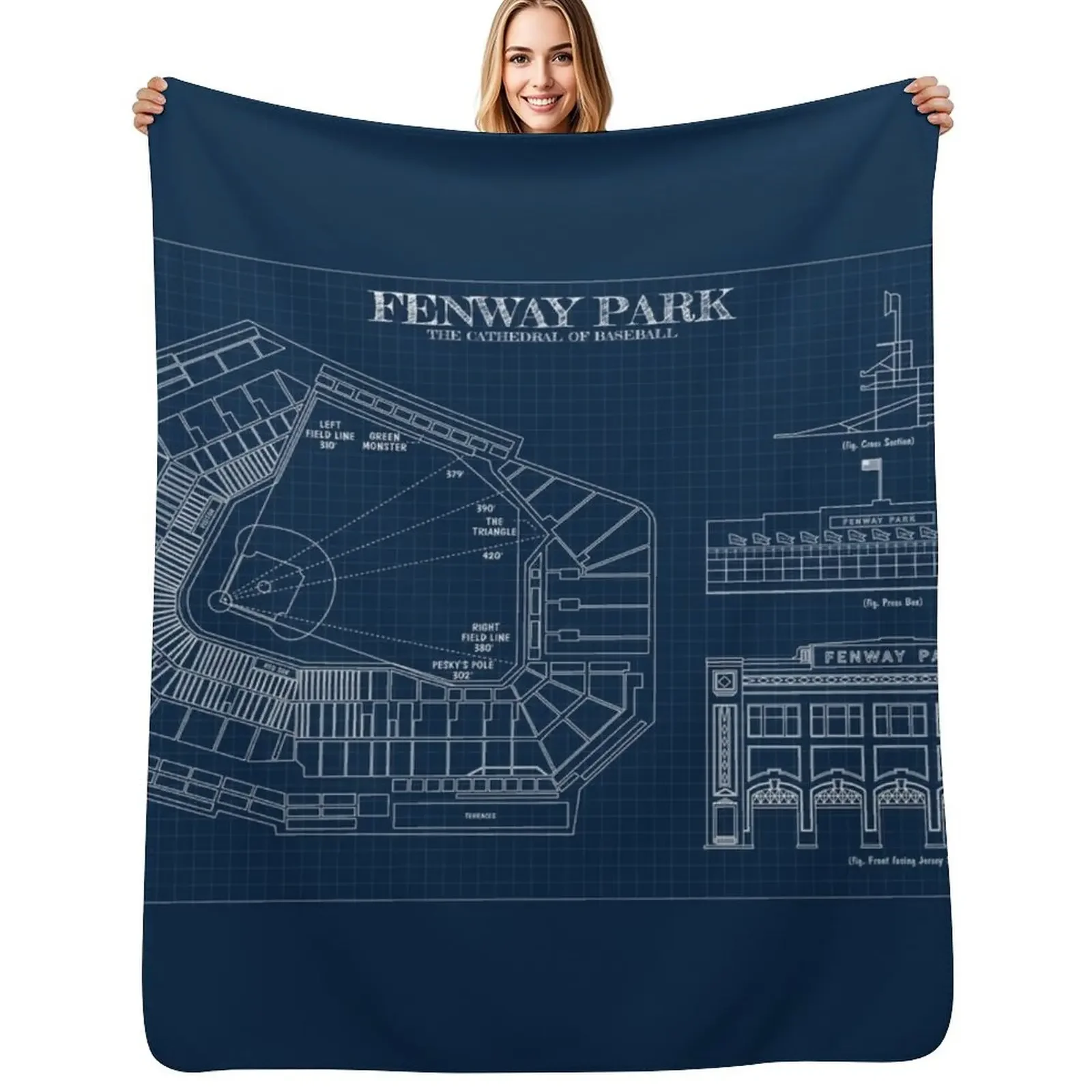 Fenway Park. The Cathedral of Baseball (Navy Blueprint) Throw Blanket Bed covers warm for winter Loose Blanket
Fenway Park. The Cathedral of Baseball (Navy Blueprint) Throw Blanket Bed covers warm for winter Loose Blanket