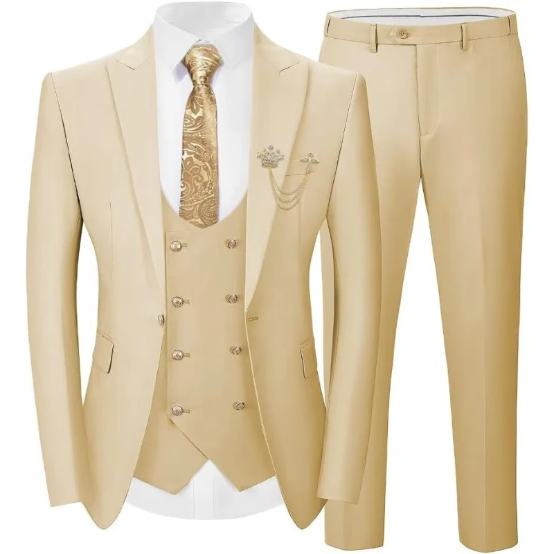 Мужской костюм-тройка slim fit: пиджак, двубортный жилет и брюки, для свадьбы, выпускного или деловых встреч
Мужской костюм-тройка slim fit: пиджак, двубортный жилет и брюки, для свадьбы, выпускного или деловых встреч