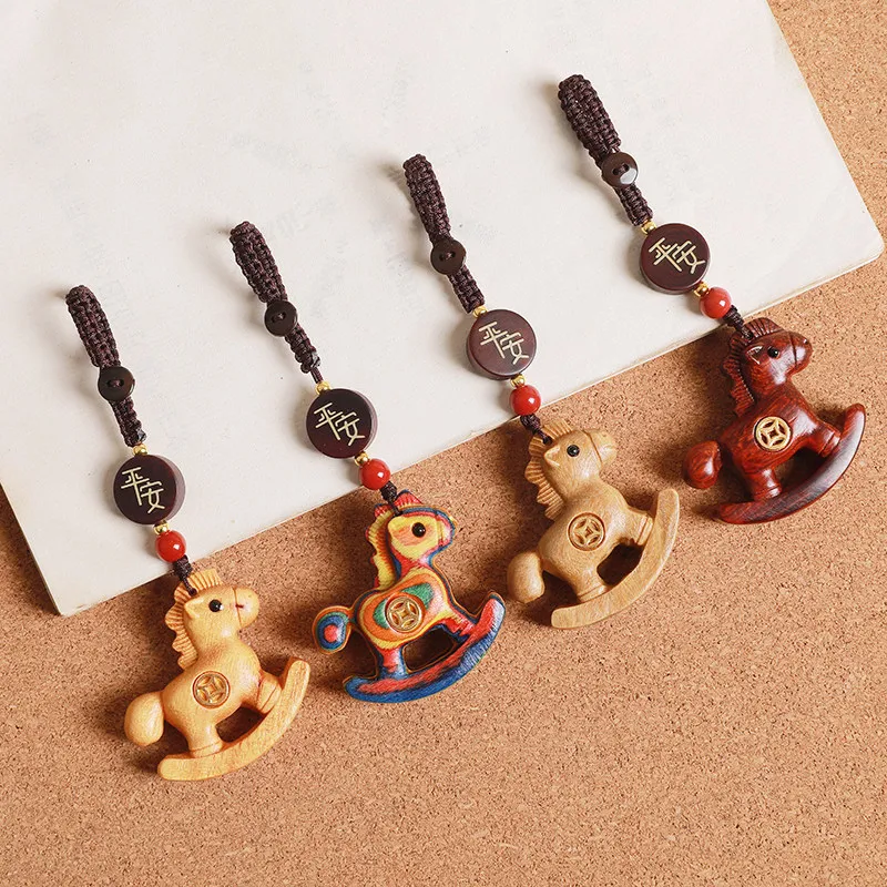 Creative Sandalwood Horse Pendant Car Keychain Chinese Zodiac Horse Hanging Ornament for Men and Women in Birth Year Gifts
Creative Sandalwood Horse Pendant Car Keychain Chinese Zodiac Horse Hanging Ornament for Men and Women in Birth Year Gifts
