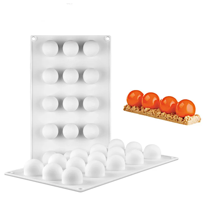 15 Cavity Round Ball Silicone Cake Baking Mold for Mini Truffle Chocolate Mousse Muffin Pastry Dessert Bread Decorating Tools
15 Cavity Round Ball Silicone Cake Baking Mold for Mini Truffle Chocolate Mousse Muffin Pastry Dessert Bread Decorating Tools