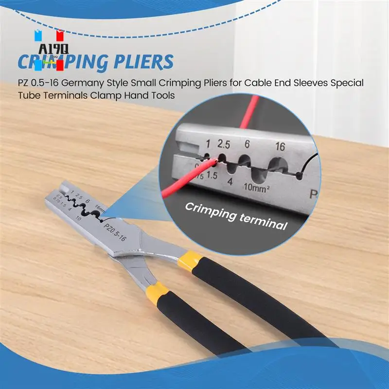 A19Q-PZ 0.5-16 Germany Style Small Crimping Pliers For Cable End Sleeves Special Tube Terminals Clamp Hand Tools
A19Q-PZ 0.5-16 Germany Style Small Crimping Pliers For Cable End Sleeves Special Tube Terminals Clamp Hand Tools