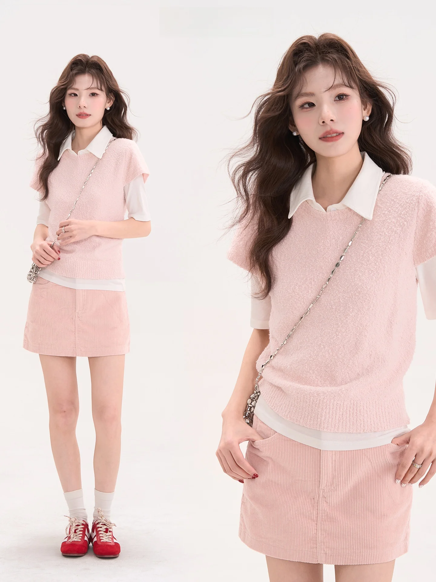 Korean Style Sweet Bean Soup Short Sleeve Knitted Shirt Women's Versatile Spring Fashion Casual Wear Comfortable Fit Top
Korean Style Sweet Bean Soup Short Sleeve Knitted Shirt Women's Versatile Spring Fashion Casual Wear Comfortable Fit Top