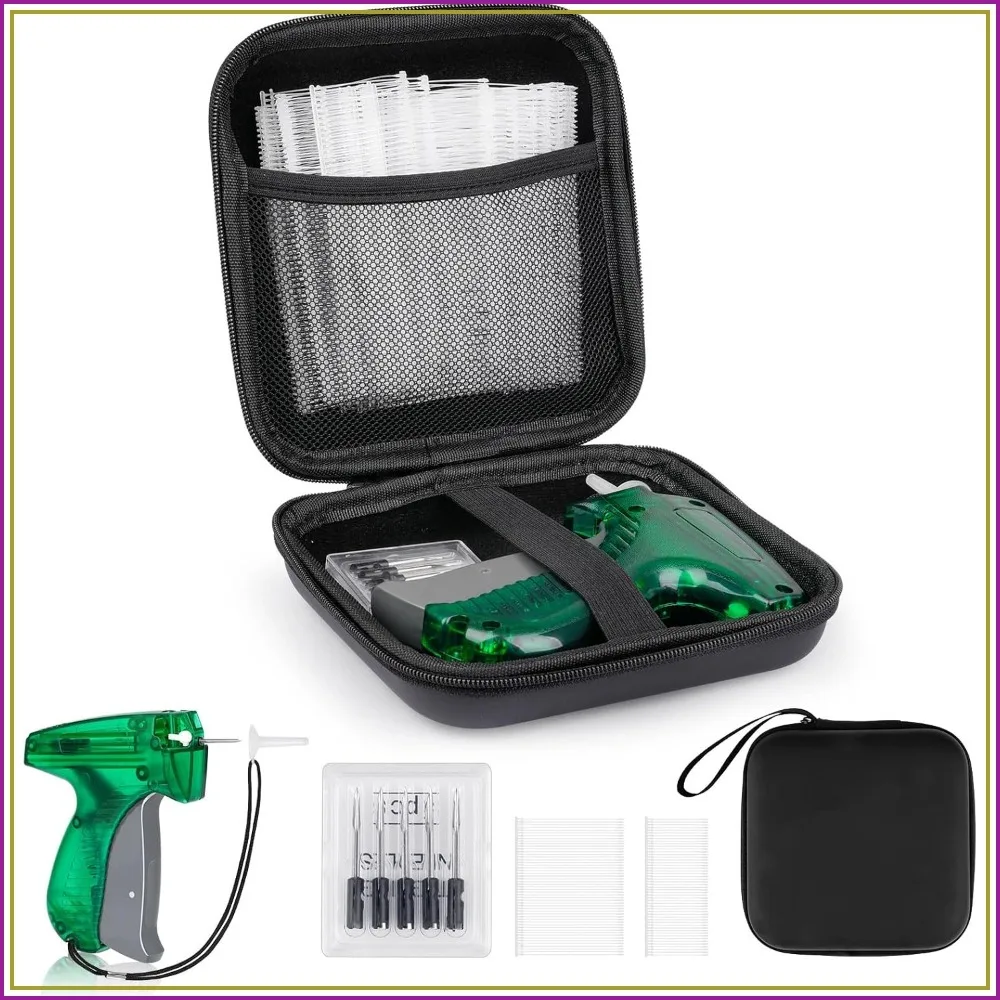 Tagging Gun for Clothing, Green Tag Gun Kit with 5 Needles, 1120 Barbs Fasteners & Hard EVA Case, Durable Tagging Tool for Clothes, Fabric, Retail Price Tags
Tagging Gun for Clothing, Green Tag Gun Kit with 5 Needles, 1120 Barbs Fasteners & Hard EVA Case, Durable Tagging Tool for Clothes, Fabric, Retail Price Tags
